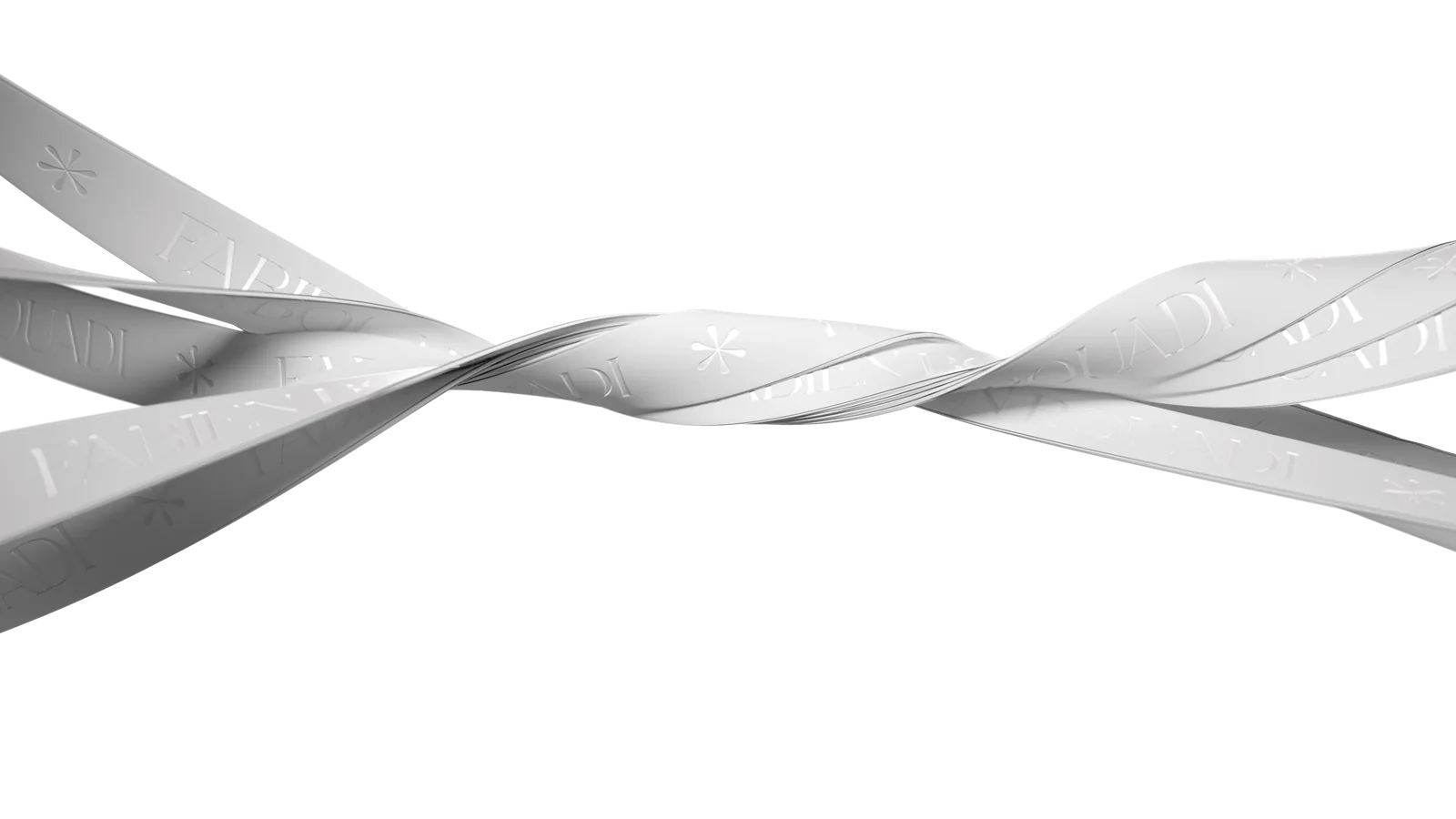 Ruban 3D sculptural · réalisations en motion design et animation 3D luxe par Fabien Bouadi