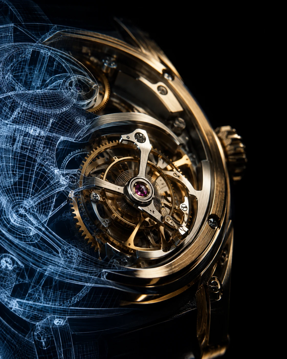 Rendu 3D d'une montre de luxe en gros plan, motion design horlogerie par Fabien Bouadi